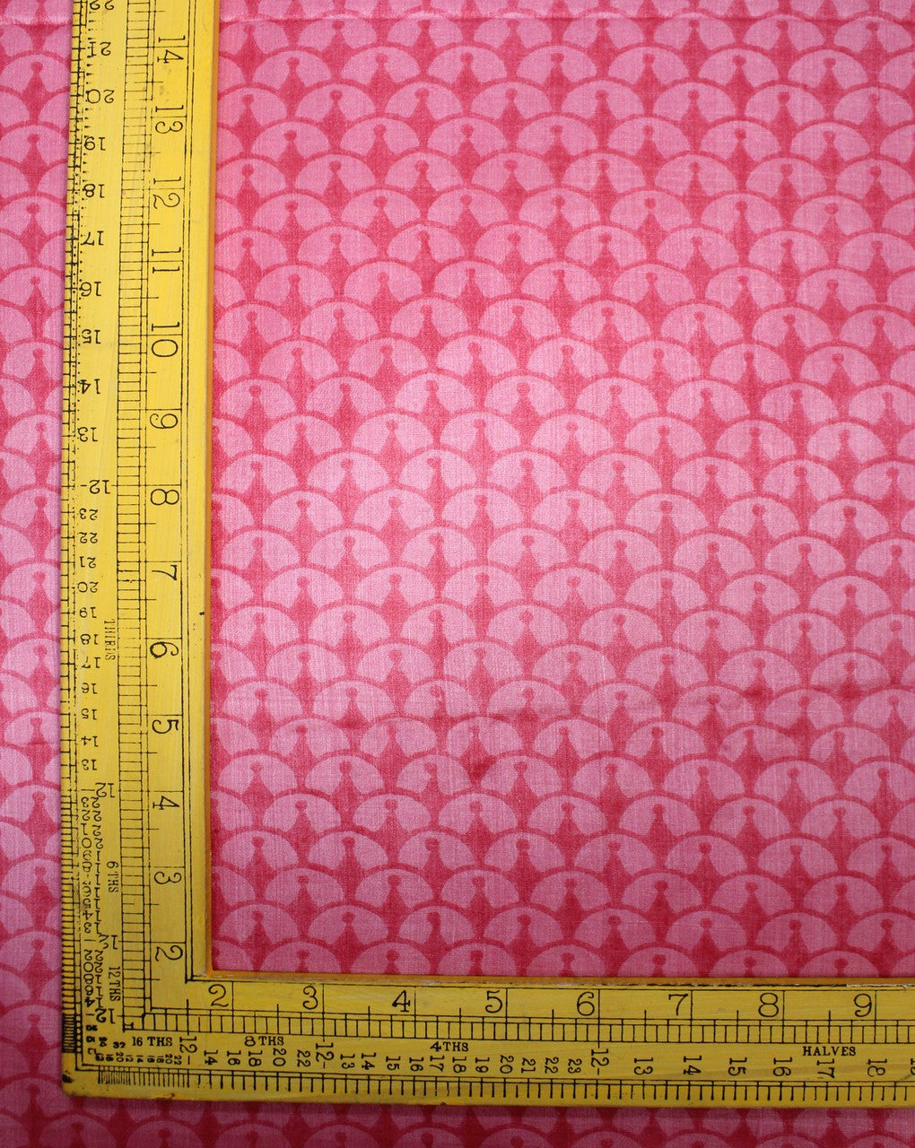 Red And Pink Abstract Design Tussar Silk Fabric