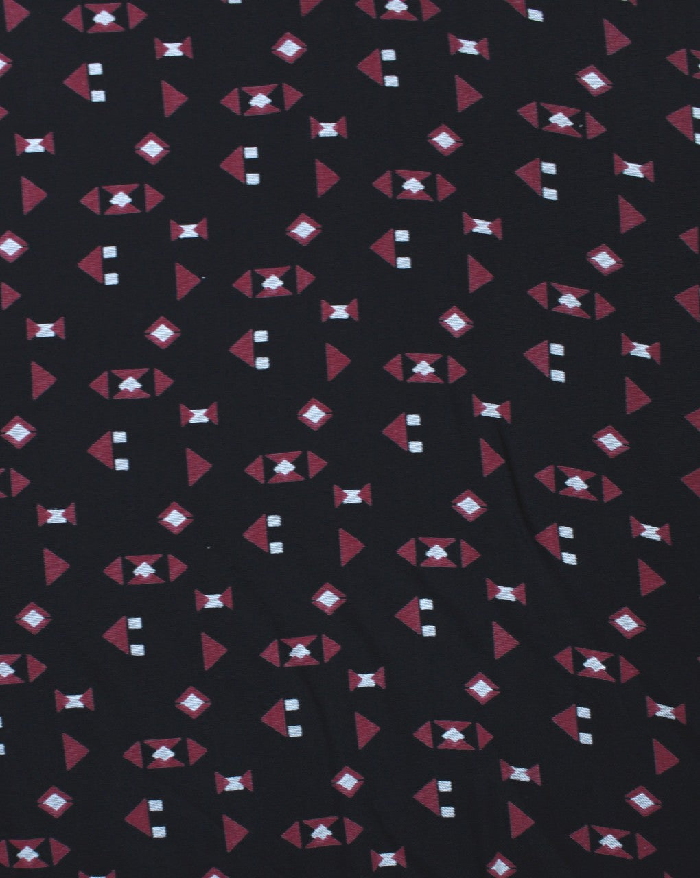 Red And Black Abstract Print Rayon Fabric