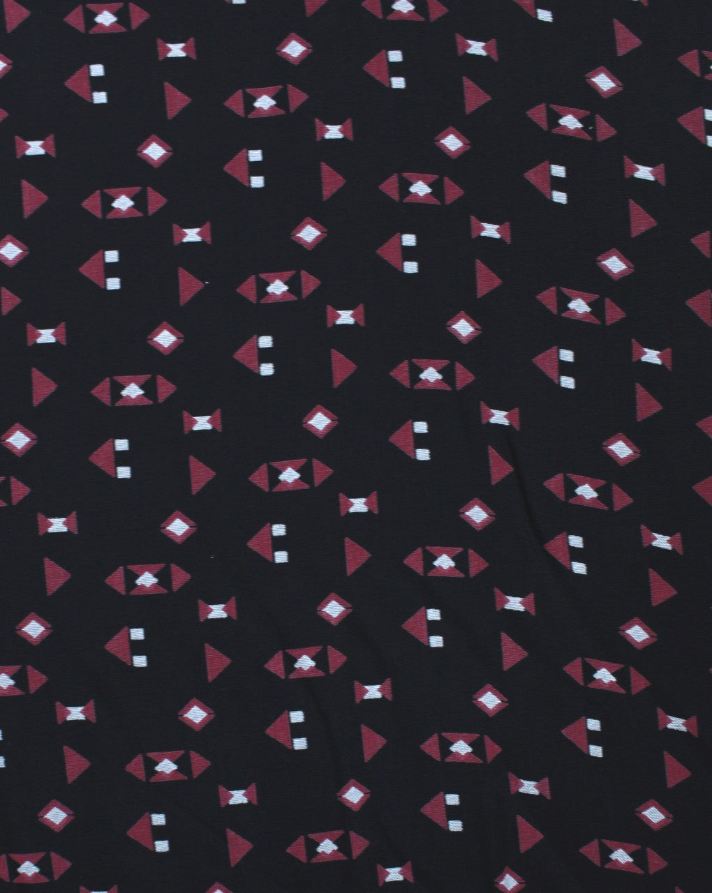 Red And Black Abstract Print Rayon Fabric