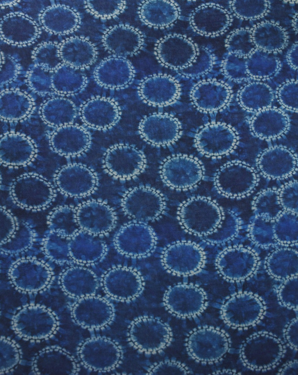 Blue And White Abstract Print Rayon Fabric