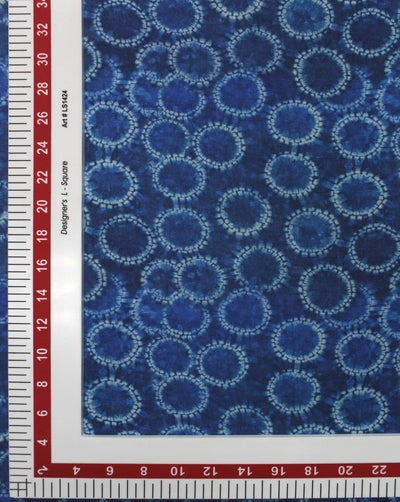 Blue And White Abstract Print Rayon Fabric