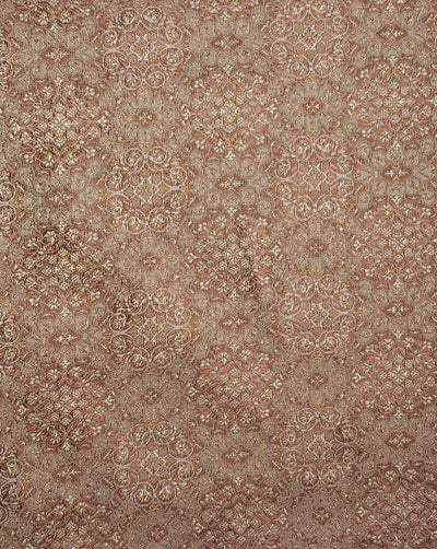 Brown And Lemon Paisley Design Polyester Brocade Fabric