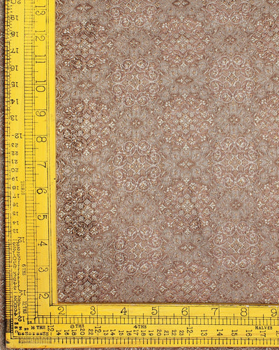 Brown And Lemon Paisley Design Polyester Brocade Fabric