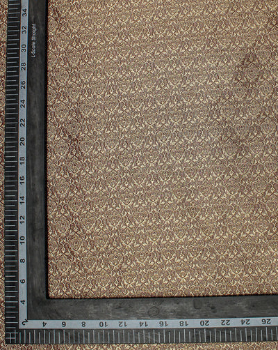 Brown And Golden Paisley Design Silk Jackquard Fabric