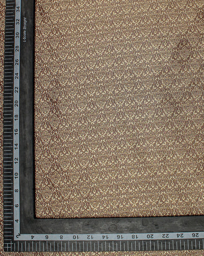 Brown And Golden Paisley Design Silk Jackquard Fabric