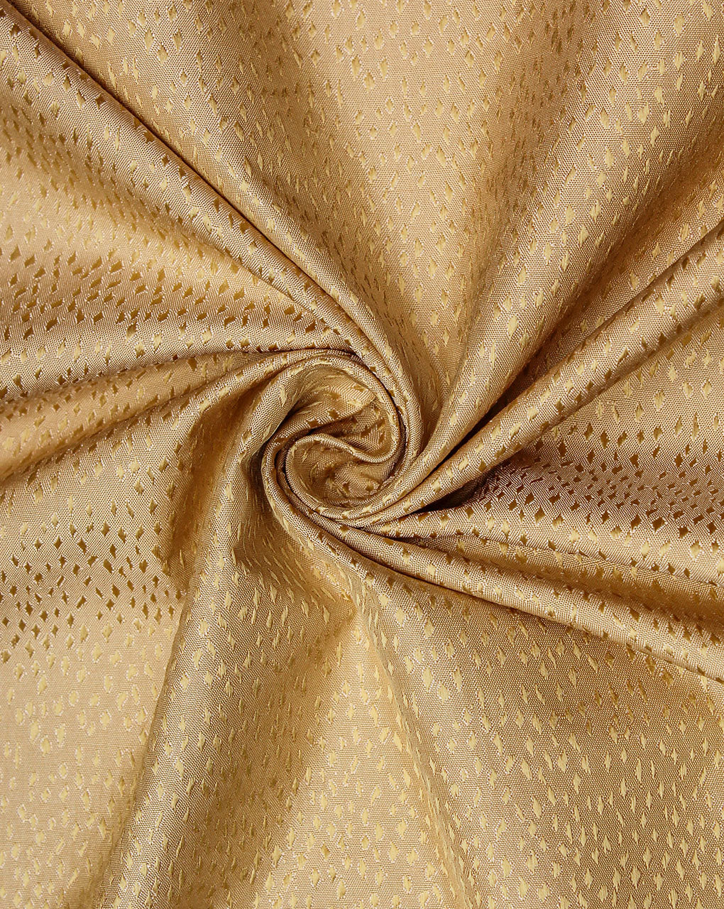 Cream And Golden Abstract Design Silk Jackquard Fabric