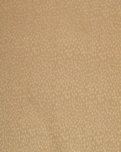 Cream And Golden Abstract Design Silk Jackquard Fabric