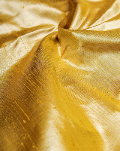 Yellow Plain Silk Lurex Fabric