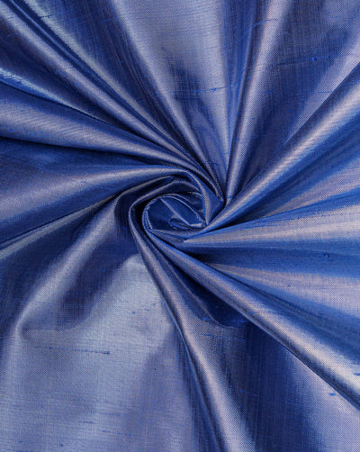 Blue Plain Silk Lurex Fabric