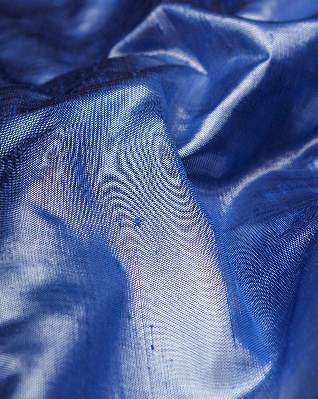 Blue Plain Silk Lurex Fabric