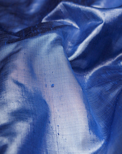 Blue Plain Silk Lurex Fabric