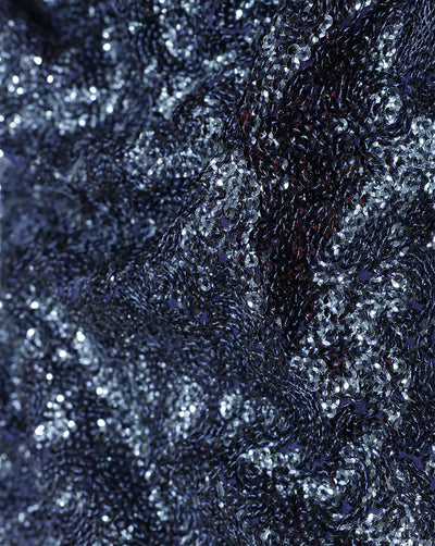 NAVY BLUE GEORGETTE SEQUINS FABRIC