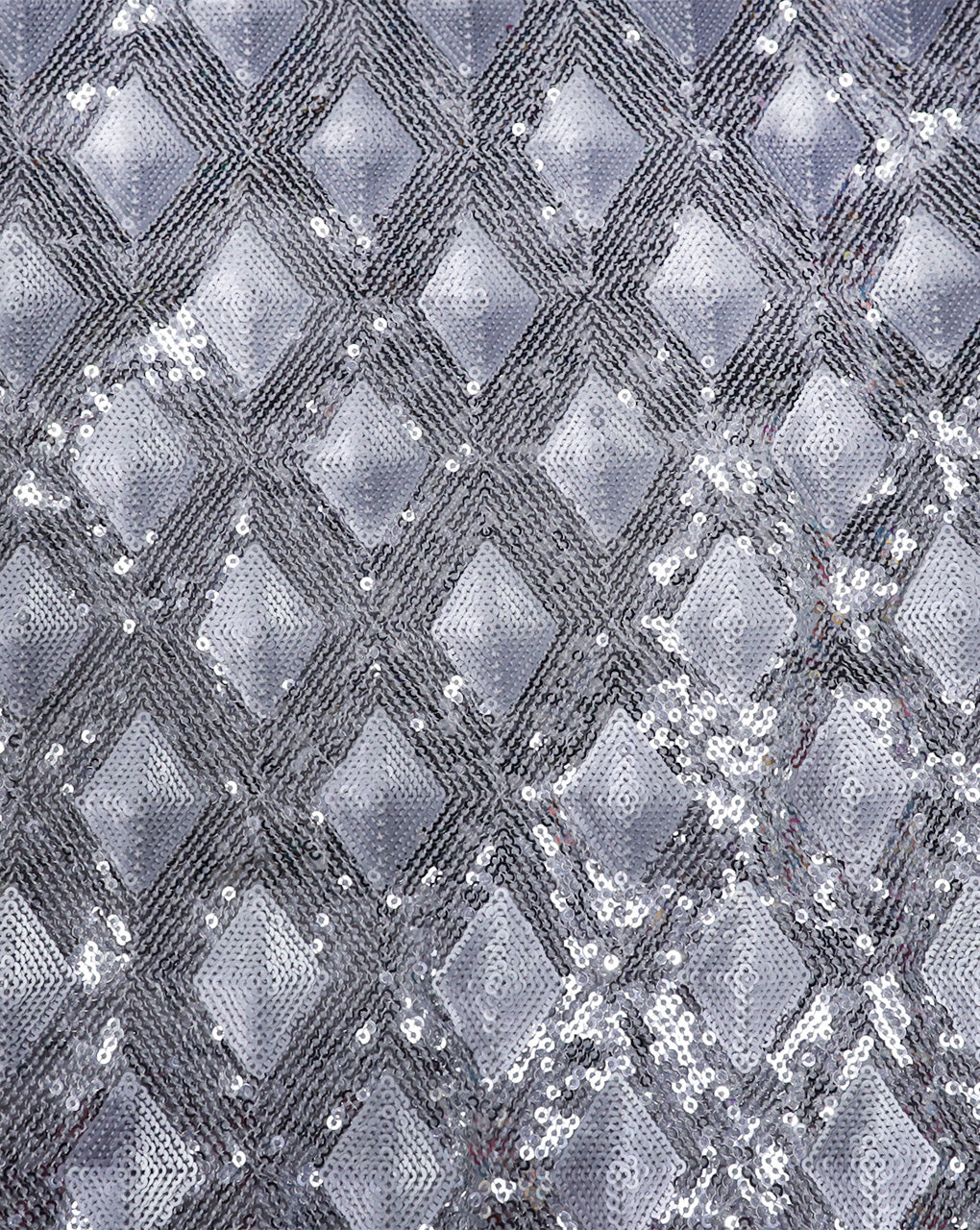 SILVER GEORGETTE SEQUINS FABRIC