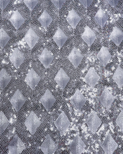 SILVER GEORGETTE SEQUINS FABRIC