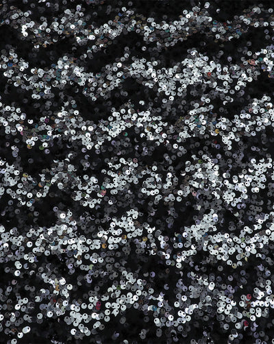 BLACK & SILVER GEORGETTE SEQUINS FABRIC