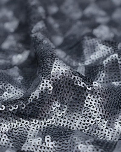 SILVER NET SEQUINS FABRIC