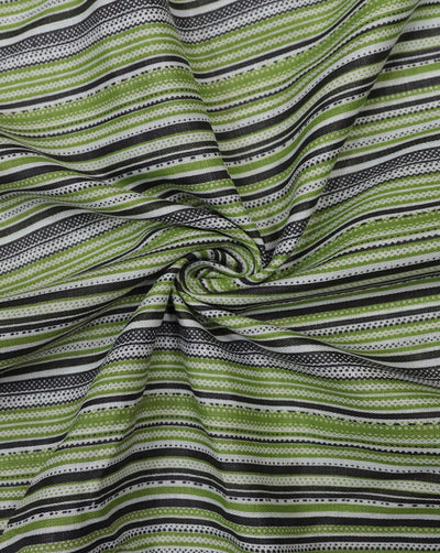 MULTICOLOR STRIPES DESIGN PRINTED POLYESTER SPUN FABRIC