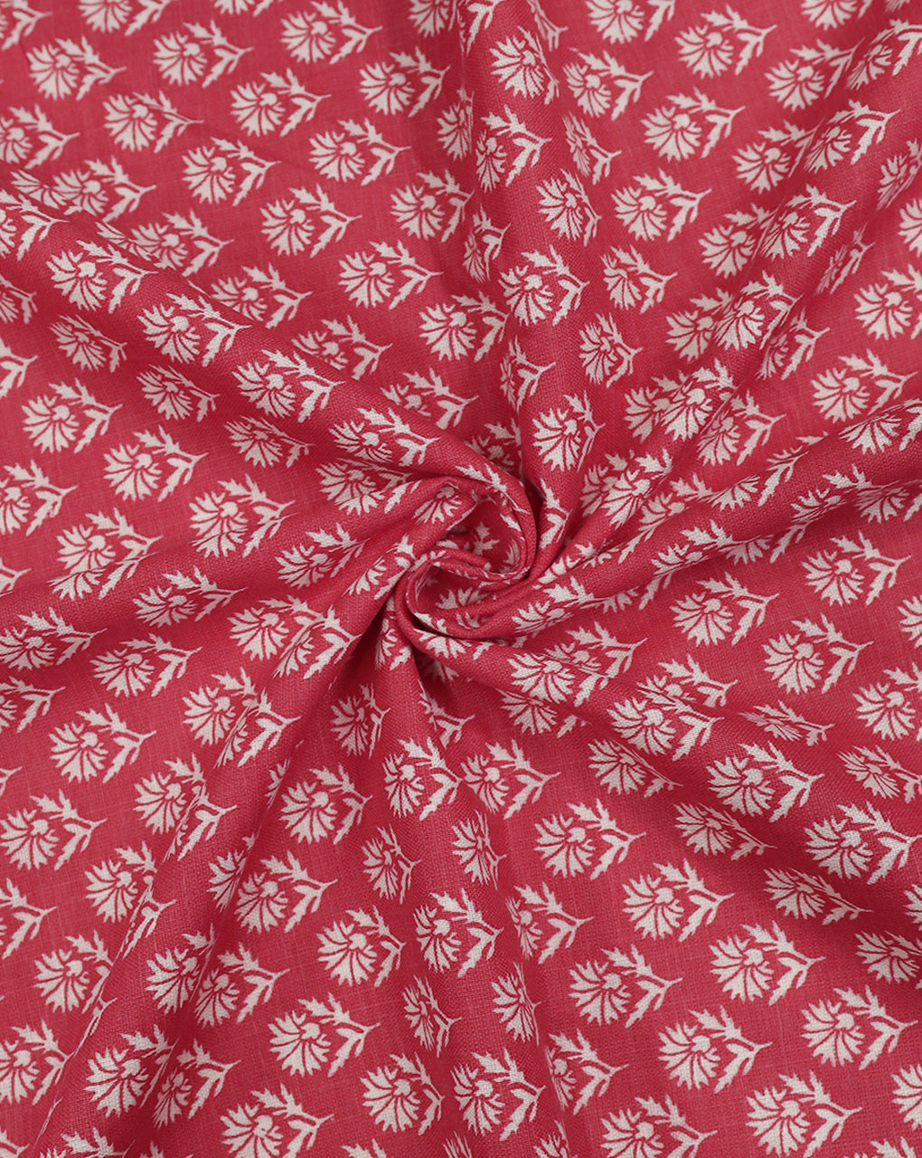 PINK FLORAL DESIGN PRINTED POLYESTER SPUN FABRIC