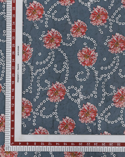 FLORAL DESIGN PRINTED POLYESTER SPUN FABRIC