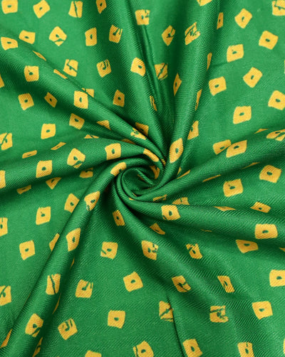 GREEN ABSTRACT DESIGN PRINTED POLYESTER SPUN FABRIC