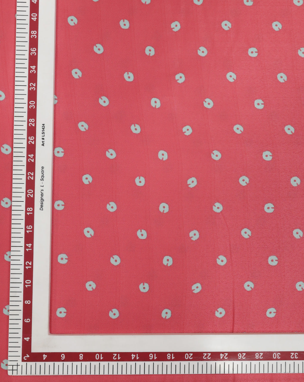 PINK ABSTRACT DESIGN PRINTED POLYESTER SPUN FABRIC