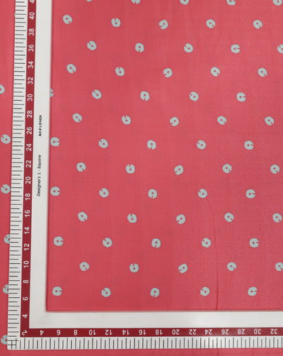 PINK ABSTRACT DESIGN PRINTED POLYESTER SPUN FABRIC