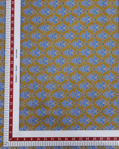 MULTICOLOR ABSTRACT DESIGN PRINTED POLYESTER SPUN FABRIC