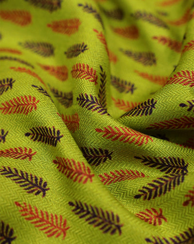 GREEN LEAFS DESIGN PRINTED POLYESTER SPUN FABRIC