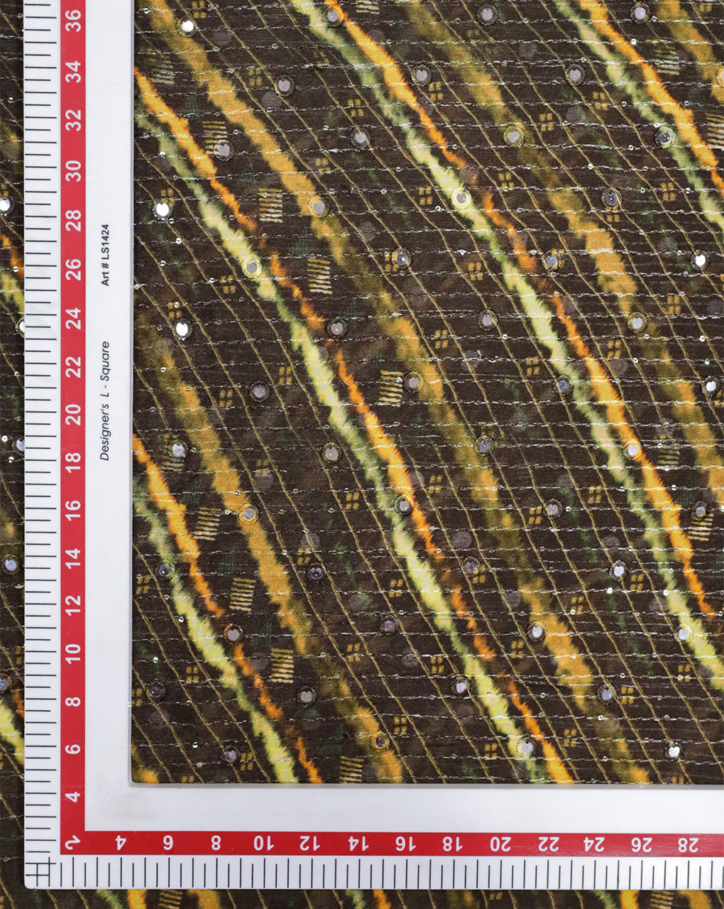 MULTICOLOR CHINON CHIFFON FABRIC WITH SEQUINS EMBROIDERY