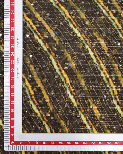 MULTICOLOR CHINON CHIFFON FABRIC WITH SEQUINS EMBROIDERY