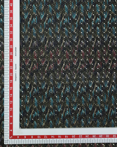 MULTICOLOR CHINON CHIFFON FABRIC WITH SEQUINS EMBROIDERY