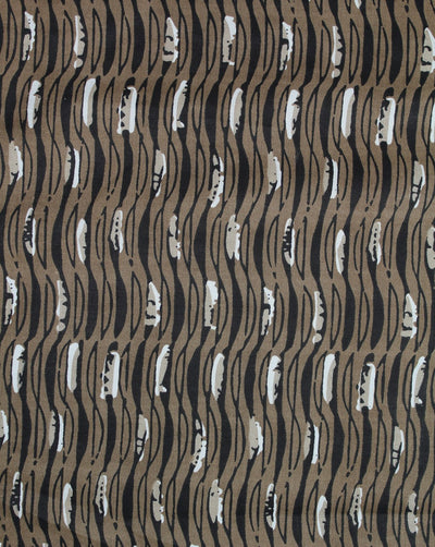 Dark Brown Abstract Design Cotton Cambric Fabric