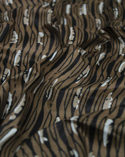 Dark Brown Abstract Design Cotton Cambric Fabric