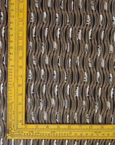 Dark Brown Abstract Design Cotton Cambric Fabric