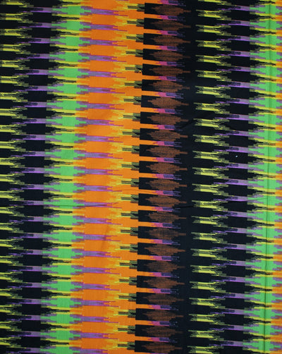 Multicolor Ikat Design Cotton Poplin Fabric