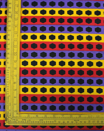 Multicolor Abstract Design 2 Cotton Canvas Fabric.