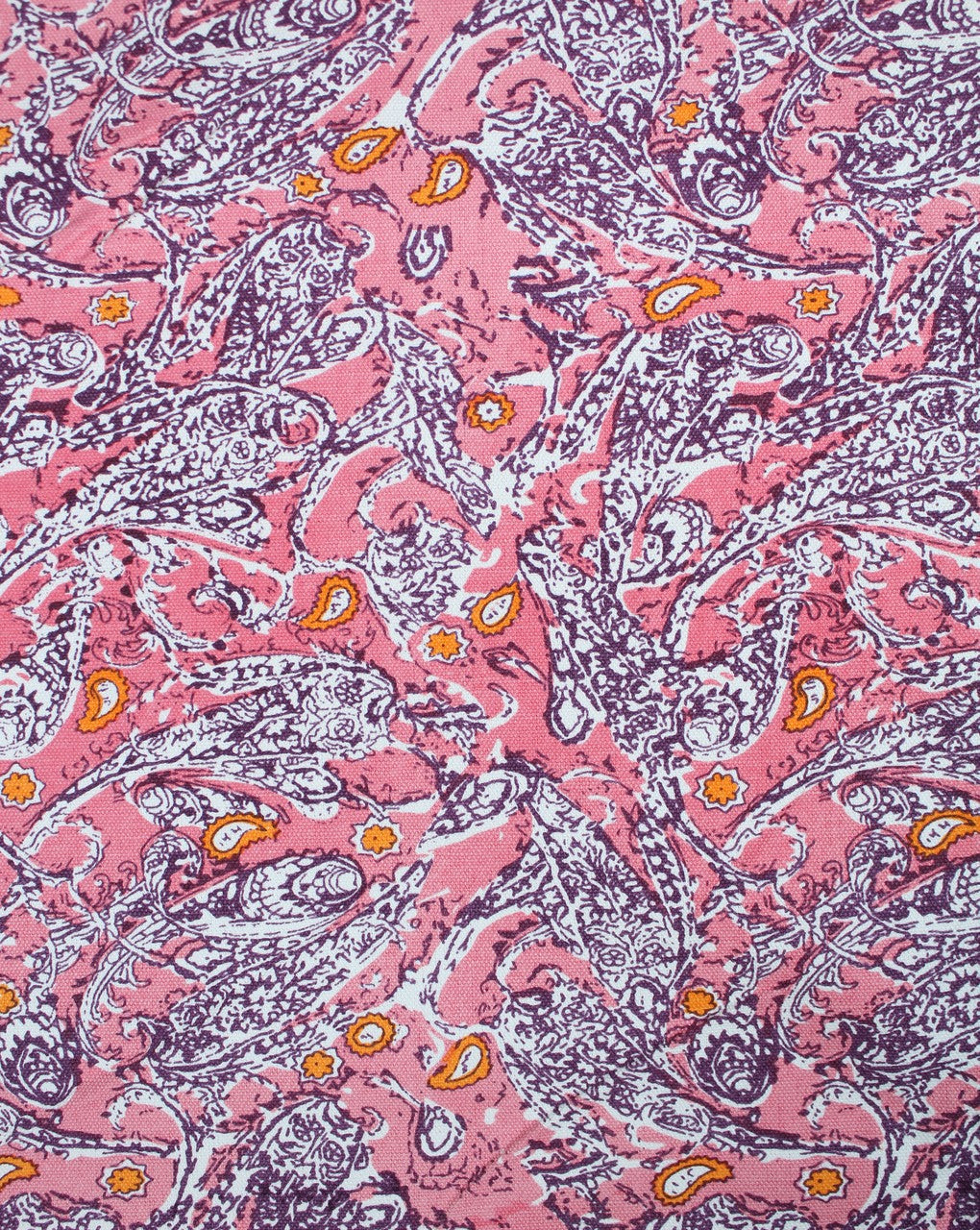Multicolor Paisley Design Cotton Canvas Fabric