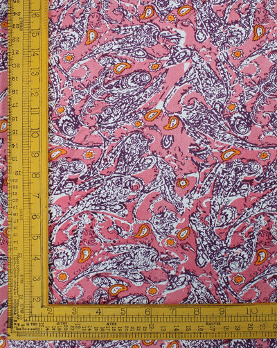 Multicolor Paisley Design Cotton Canvas Fabric