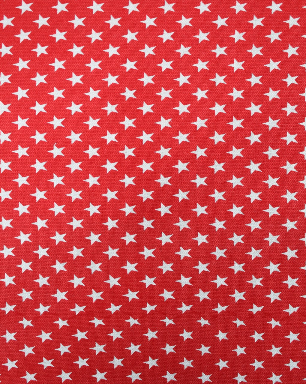 Red White Star Design Cotton Canvas Fabric