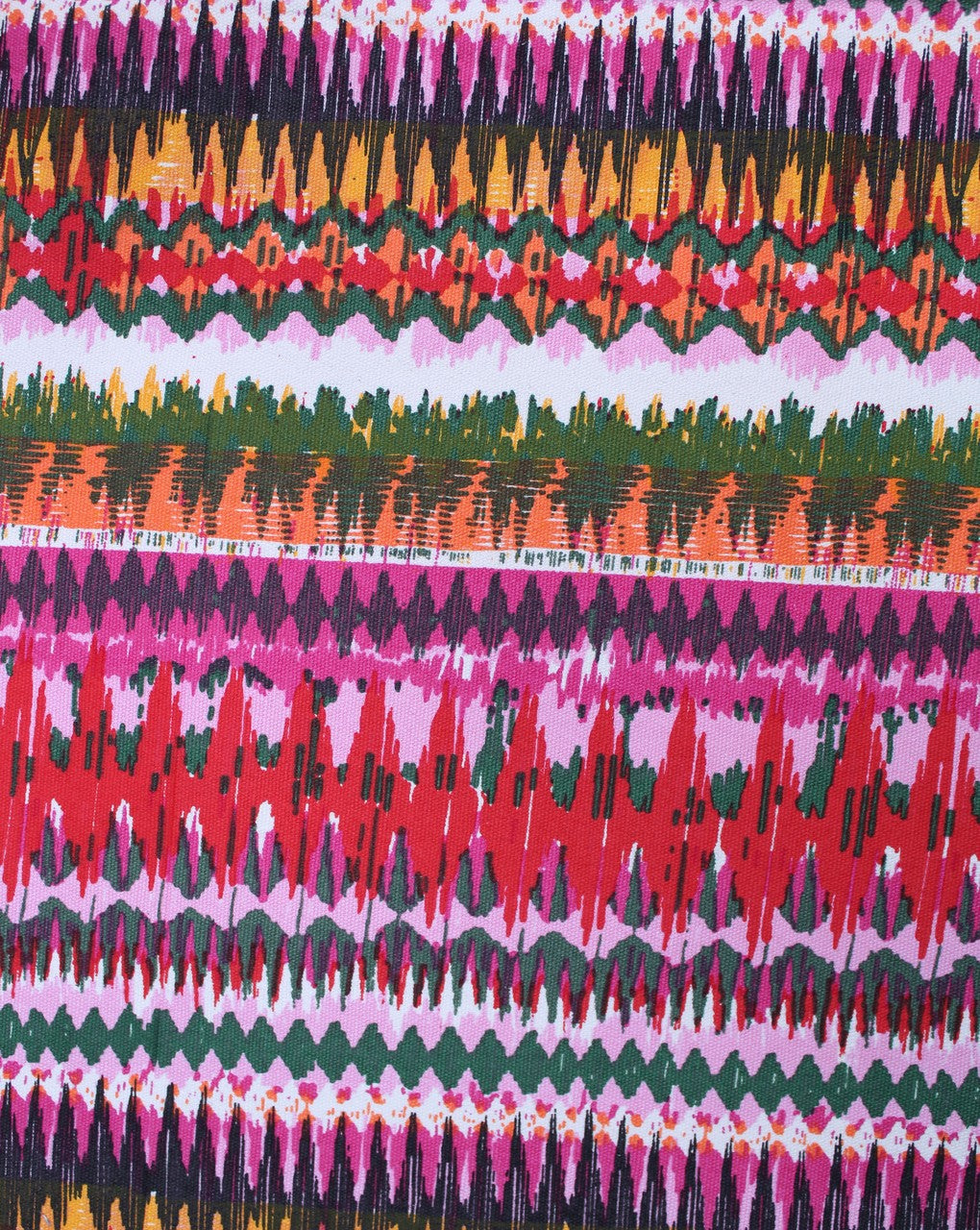 Multicolor Ikat Design Cotton Canvas Fabric