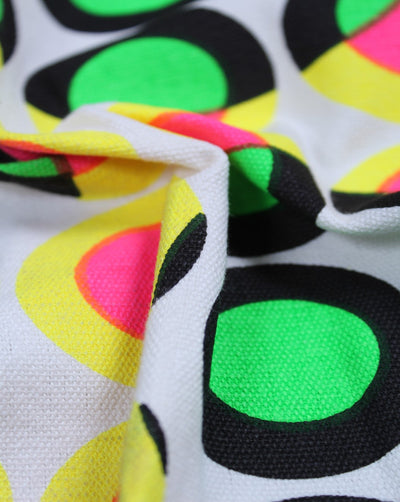Multicolor Circle Design Cotton Canvas Fabric