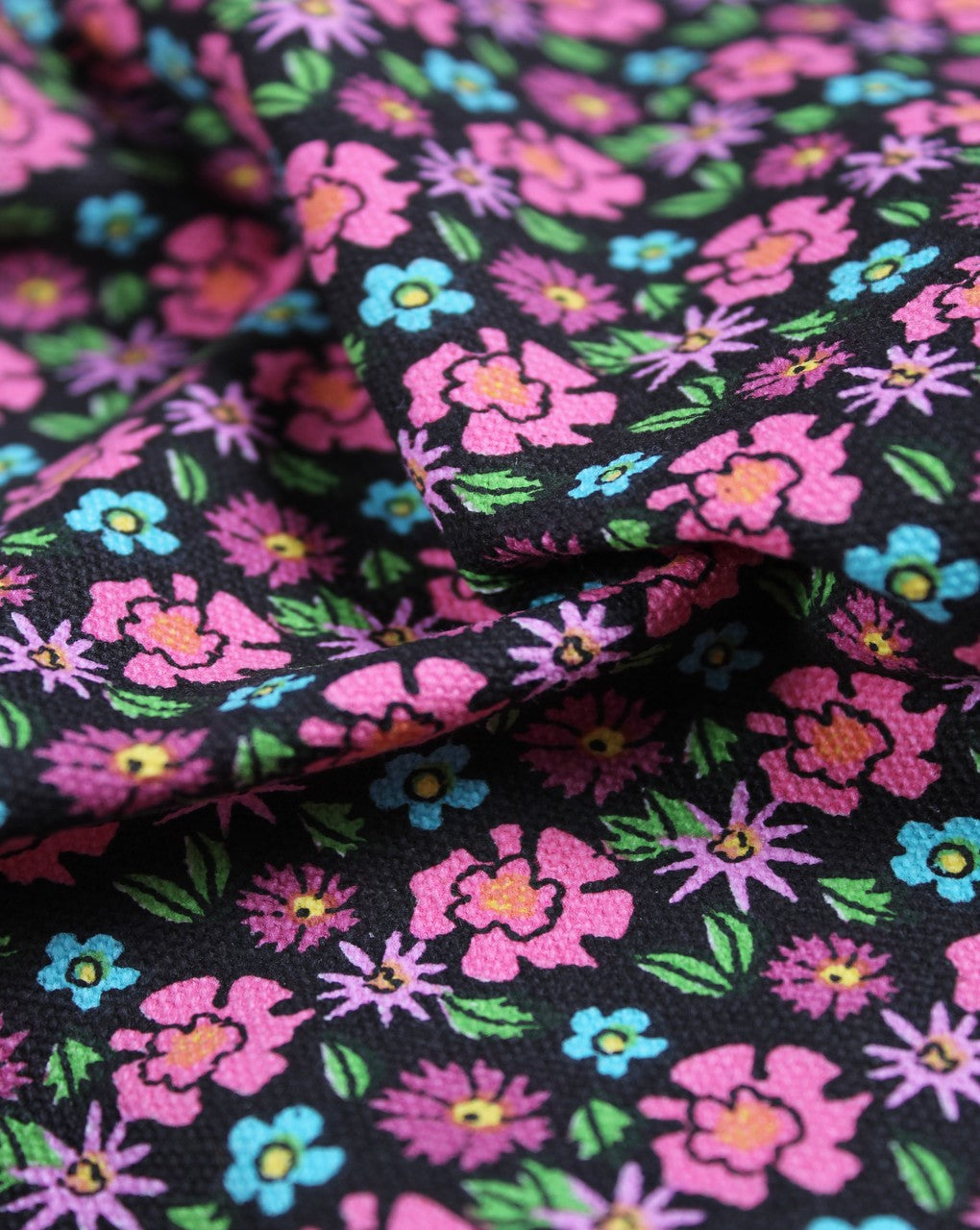 Multicolor Floral Design Cotton Canvas Fabric