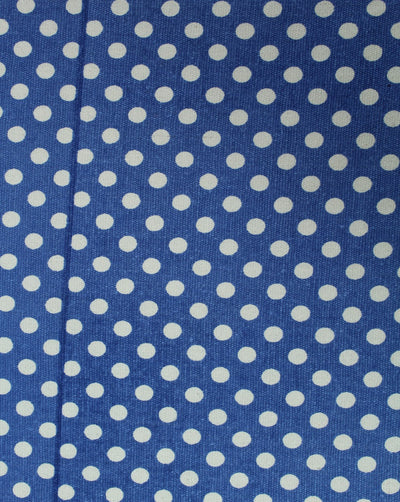 Blue White Polka Dot Design Cotton Canvas Fabric