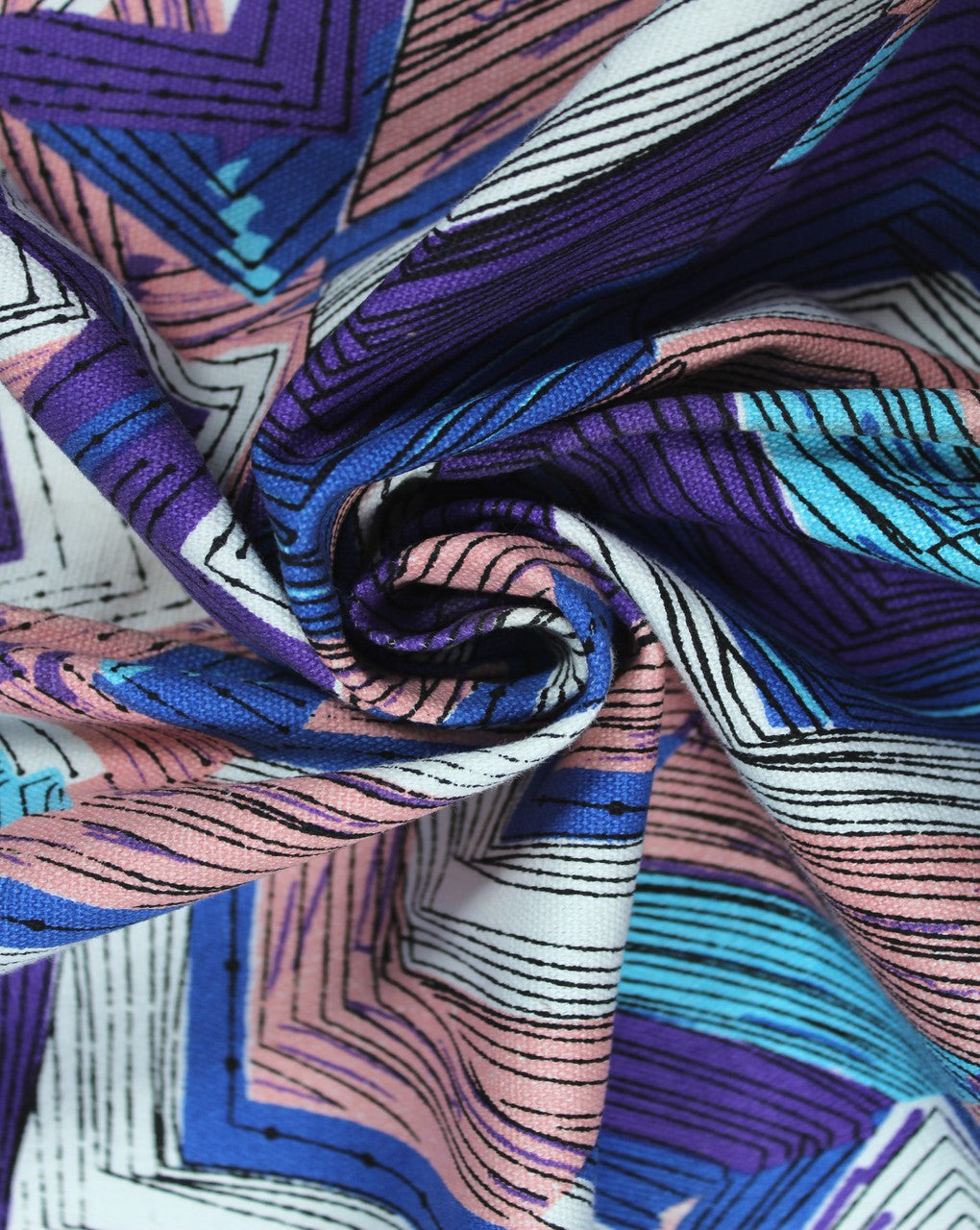 Multicolor Abstract Design 4 Cotton Canvas Fabric