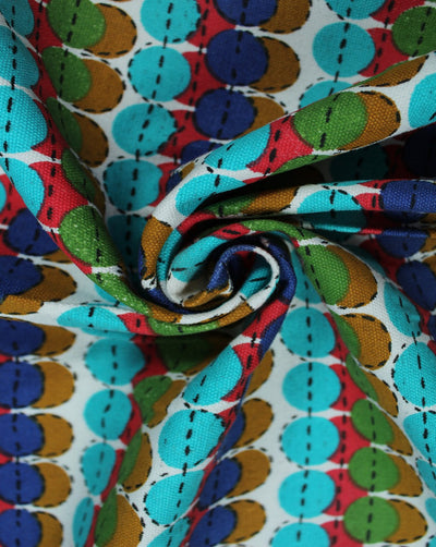 Multicolor Abstract Design 5 Cotton Canvas Fabric