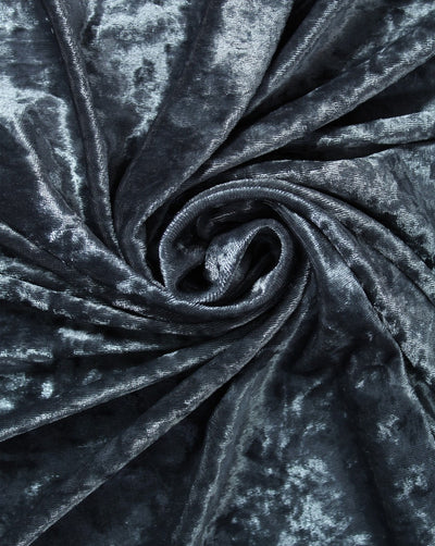 Steel Grey Plain Design Polyester Velour Velvet Fabric