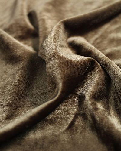 Brown Plain Design Polyester Velour Velvet Fabric