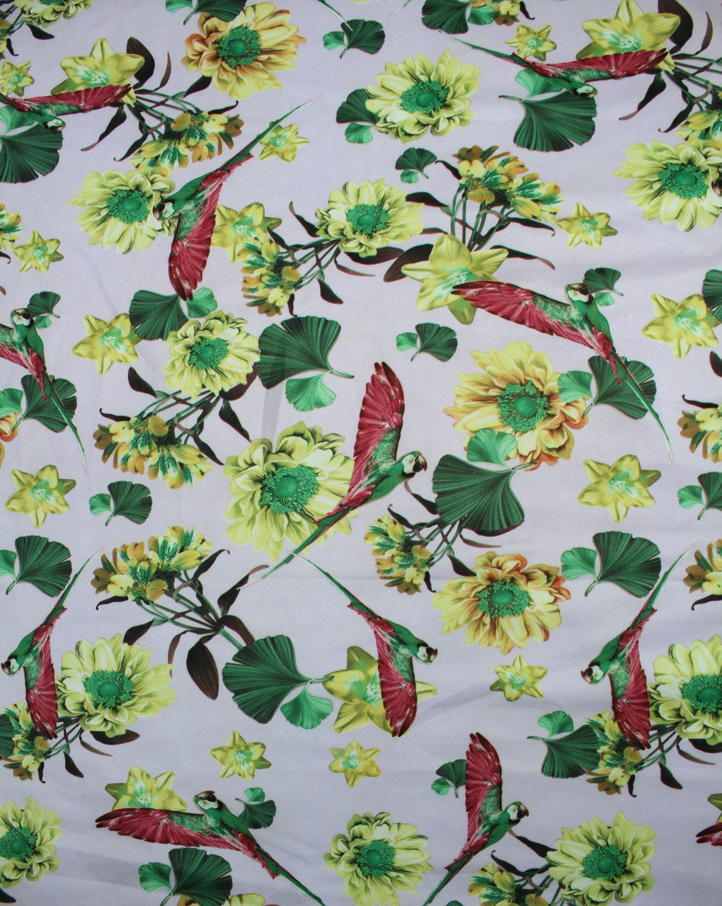 Multicolor Birds Design Polyester Scuba Fabric