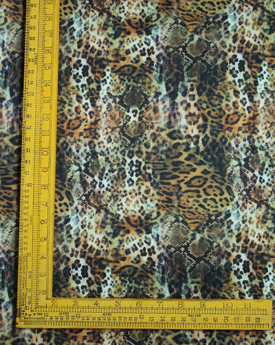 Multicolor Jaguar Design Polyester Scuba Fabric