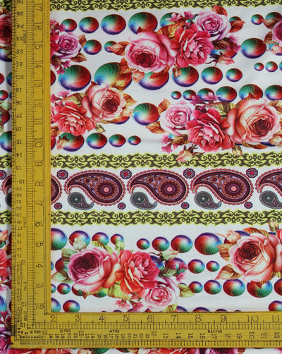 Multicolor Paisley Design Polyester Scuba Fabric